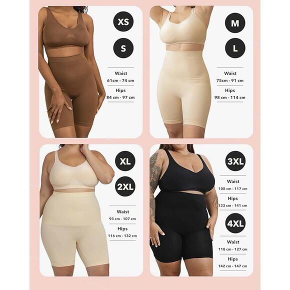 Empetua High-Waisted Shaper Shorts Black Size 3XL - Picture 4 of 5